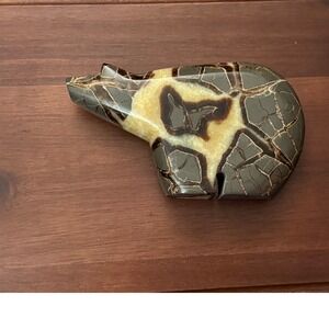 Septarian Nodule Bear Large Figurine Hand Carved Dragon Stone Crystal Sculpture